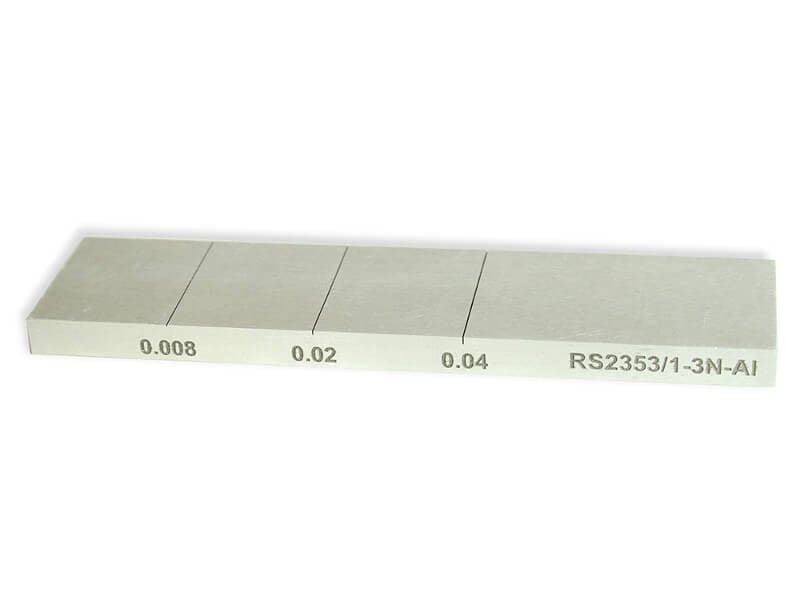 Bloques de calibración con muescas en una cara