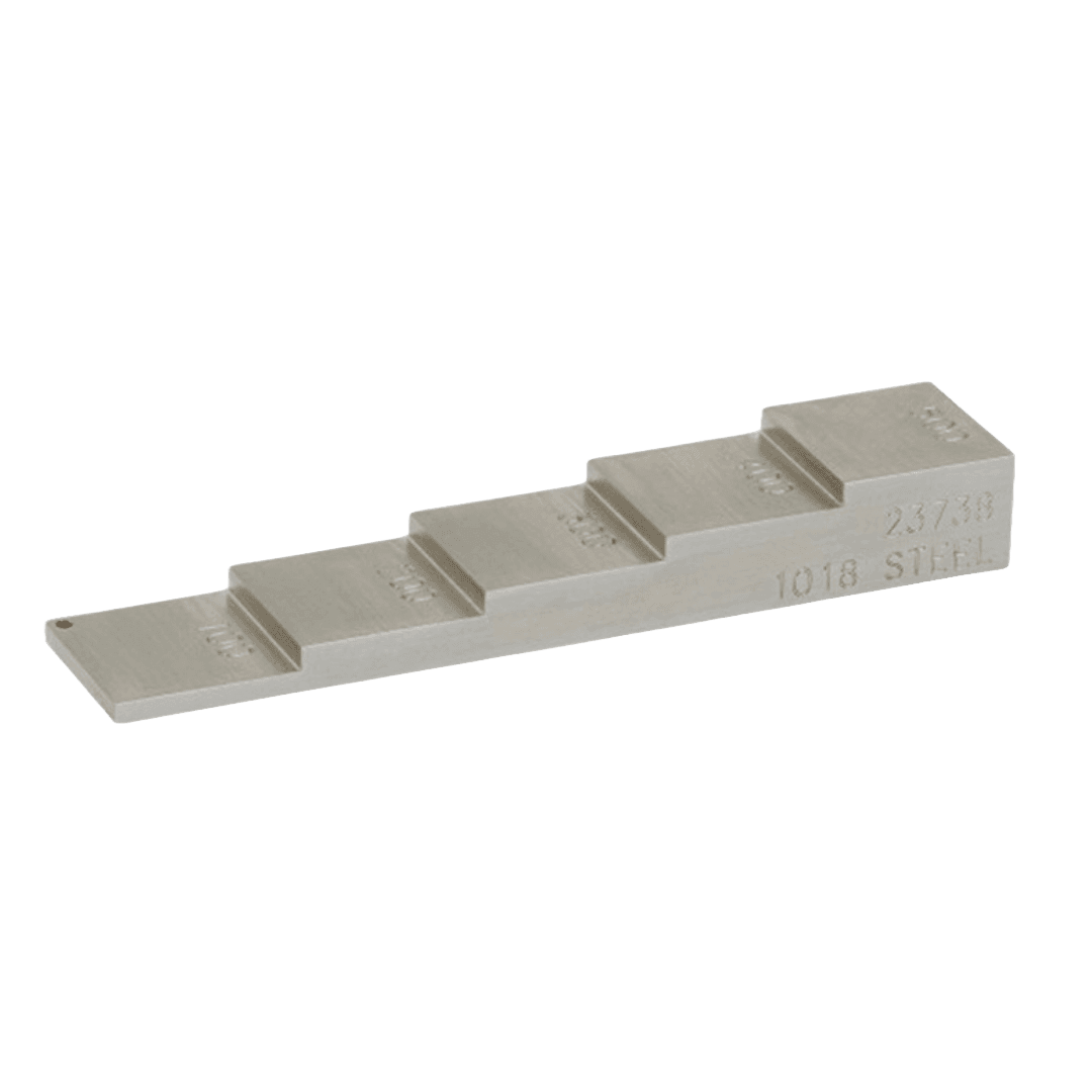 Block de Calibración 5 Pasos Material: Acero Inoxidable - NDETECH-7348 Block de Calibración 5 Pasos Material: Acero Inoxidable